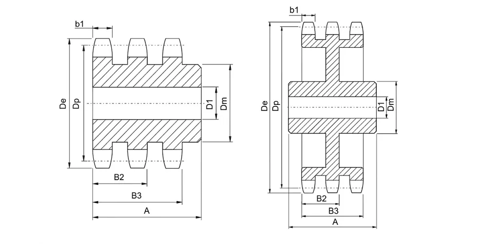 kettenrad-zahnrader-products-EP-⌀0.625 American Sprockets-Steel Stock Sprocket-draft